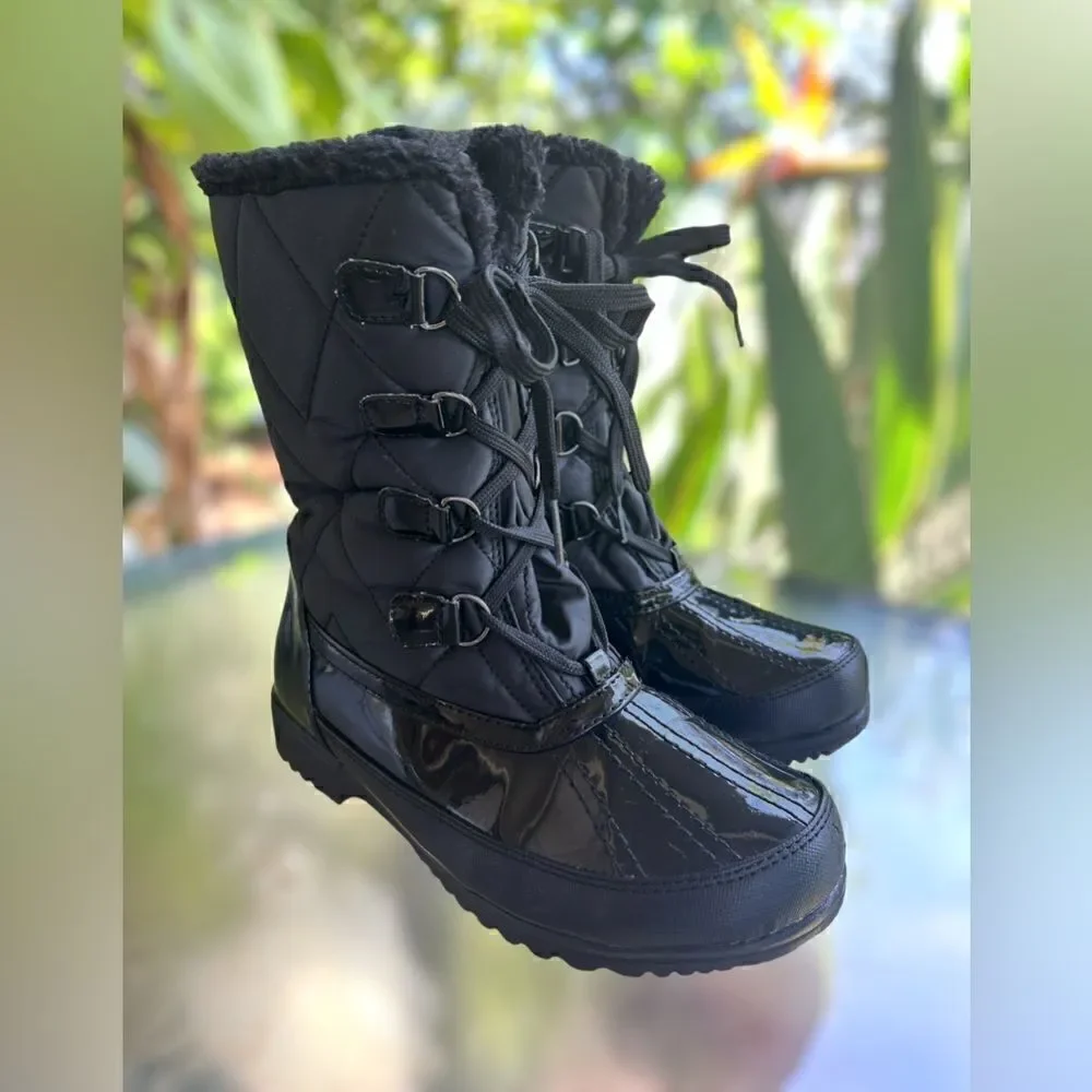 TOTES➕Quilted Fur Lined Water-Resistant Snow Rain Winter Boots Size 6